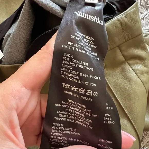 Nanushka GREEN Lucee trousers in vegan leather pants size XS C5 - Picture 5 of 6